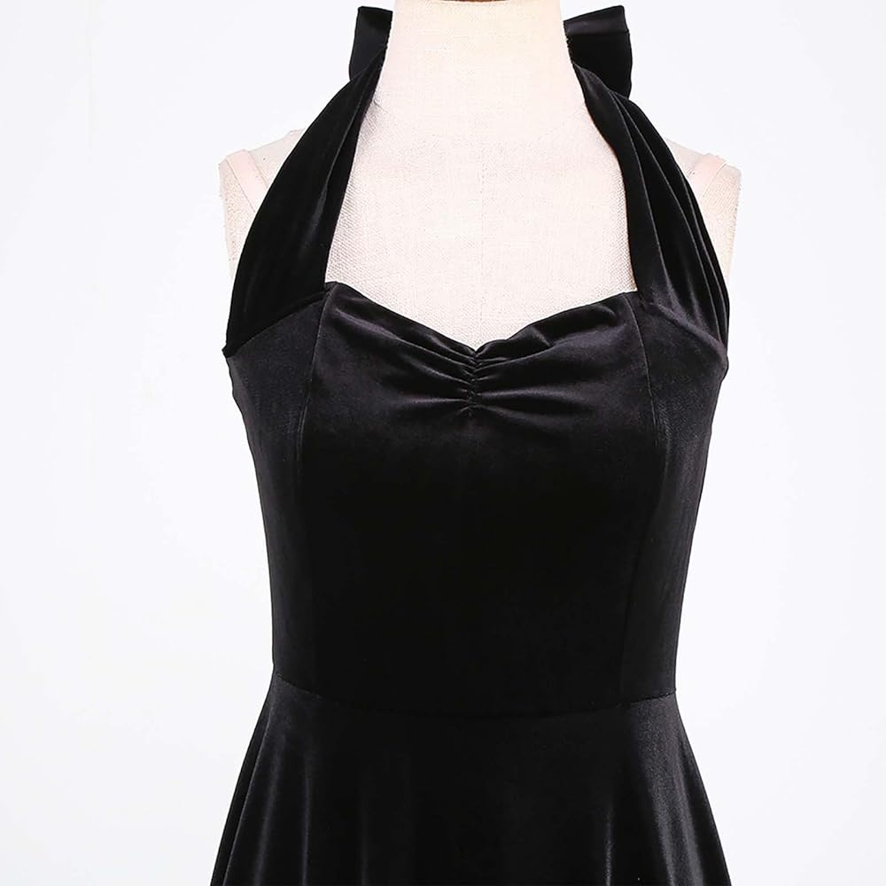Amazon.com: JOAU Velvet Dress for Women, Retro Tie Bow